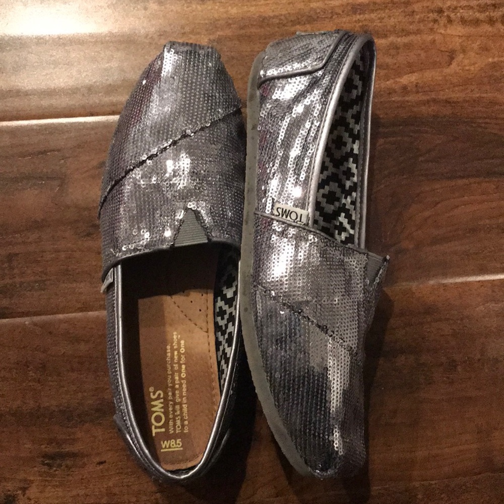 Silver Sparkle Toms